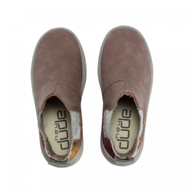 Heydude España Aurora Juvenil Piel Reciclada Rosa Antiguo