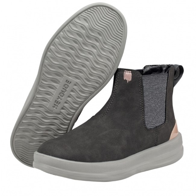 Heydude España Aurora Juvenil Cuero Reciclado Granito