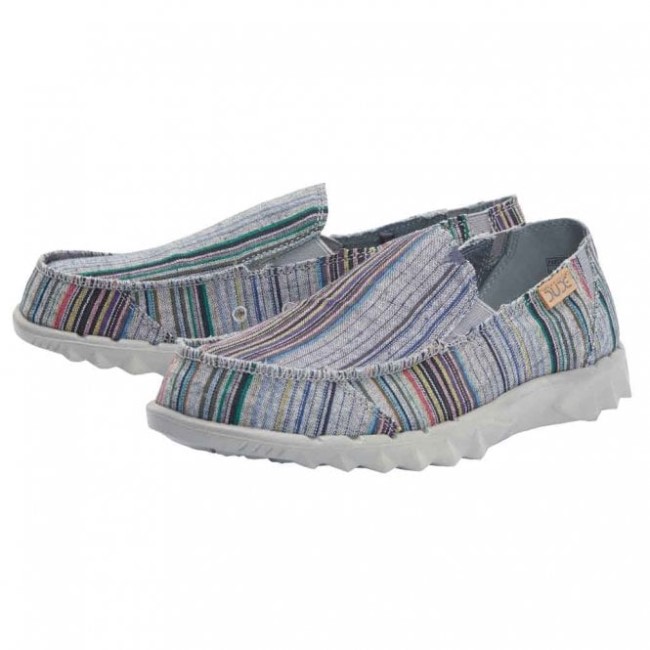 Heydude España Farty Chambray Rayas Gris Rojo