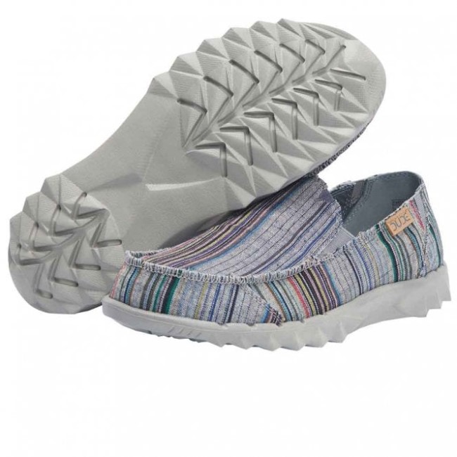 Heydude España Farty Chambray Rayas Gris Rojo