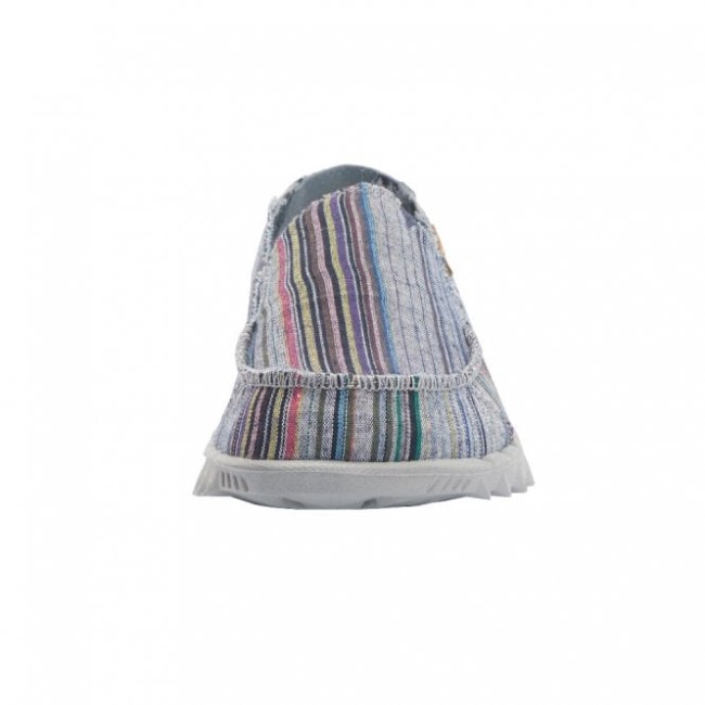 Heydude España Farty Chambray Rayas Gris Rojo