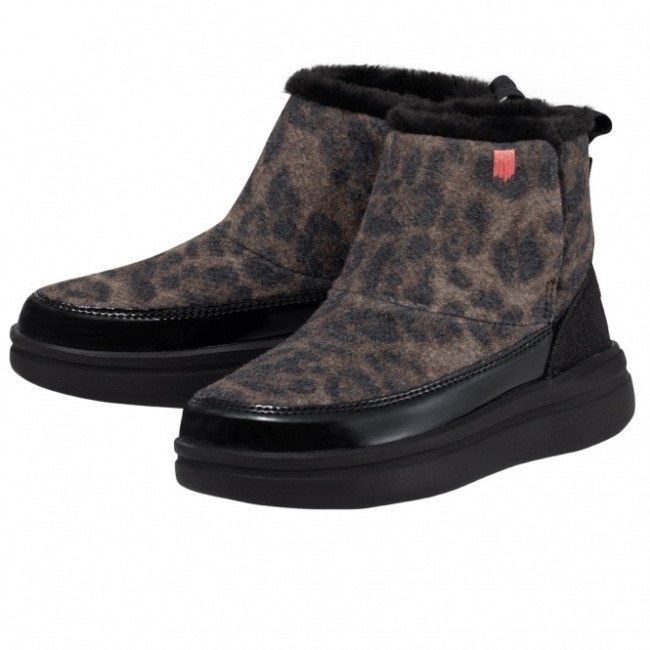 Heydude España Mel Juvenil Mezcla Lana Leopardo Negro