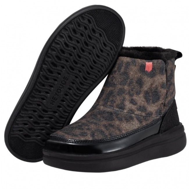 Heydude España Mel Juvenil Mezcla Lana Leopardo Negro