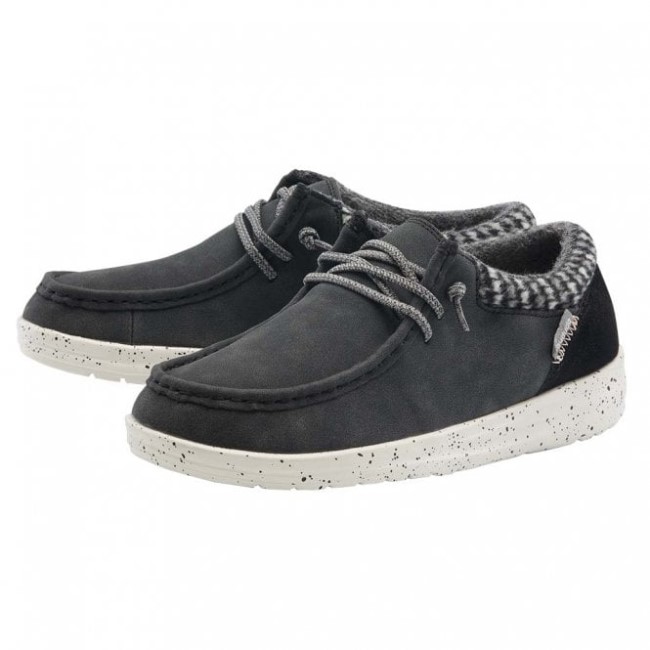 Heydude España Polly Cuero Reciclado Negro