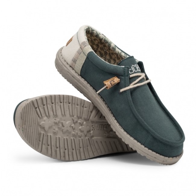 Heydude España Wally Lino Natural Verde Azulado