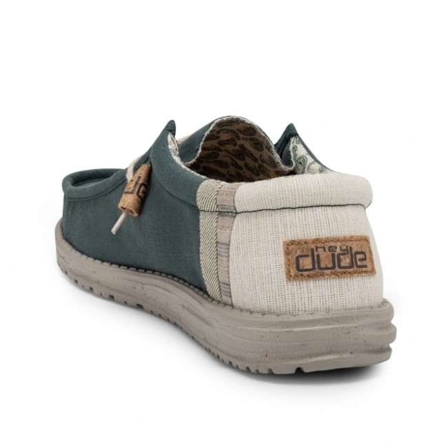 Heydude España Wally Lino Natural Verde Azulado