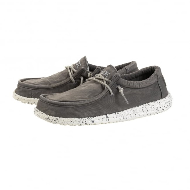 Heydude España Wally Lienzo Lavado Gris Oscuro